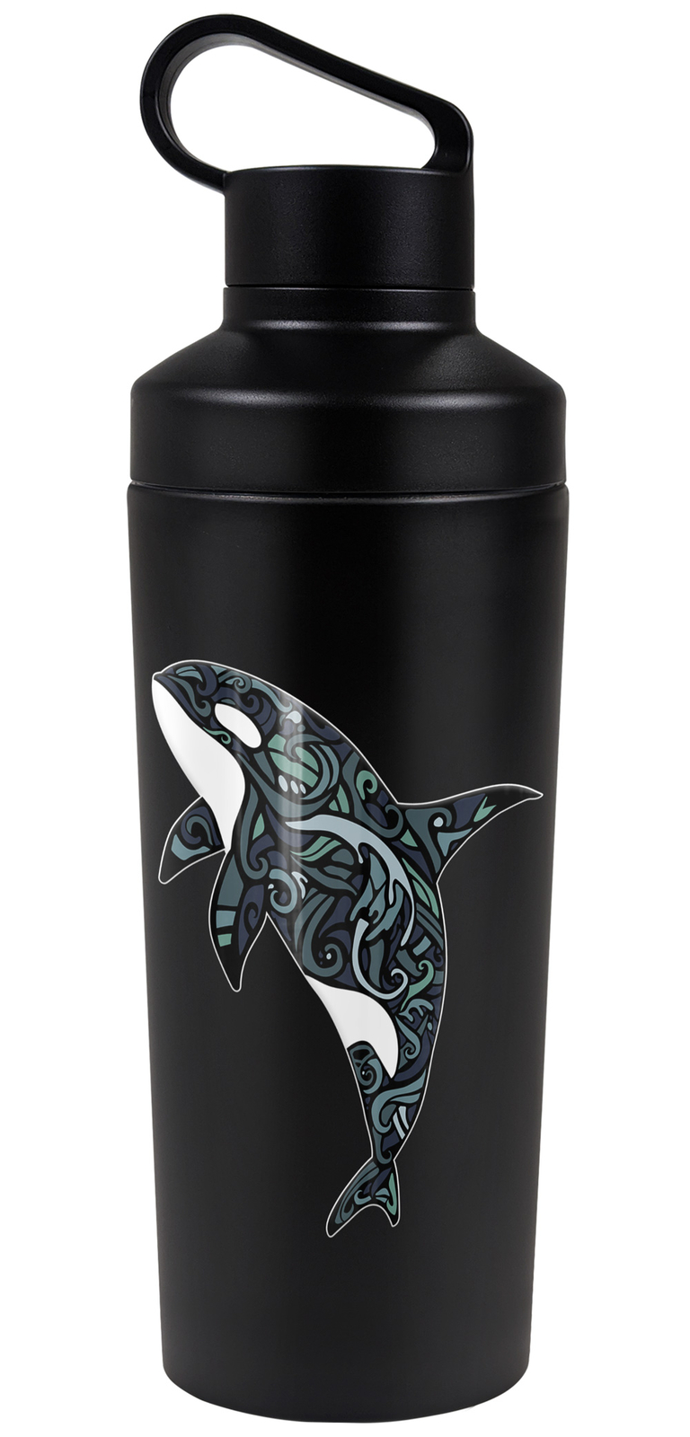 Killer Whale Orca With Waves 18oz Insulated Water Bottle
