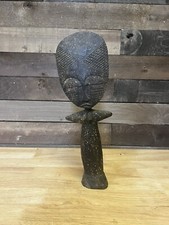 Vintage 15.5  Ashanti Tribe Style Hand Carved Wooden Fertility Doll