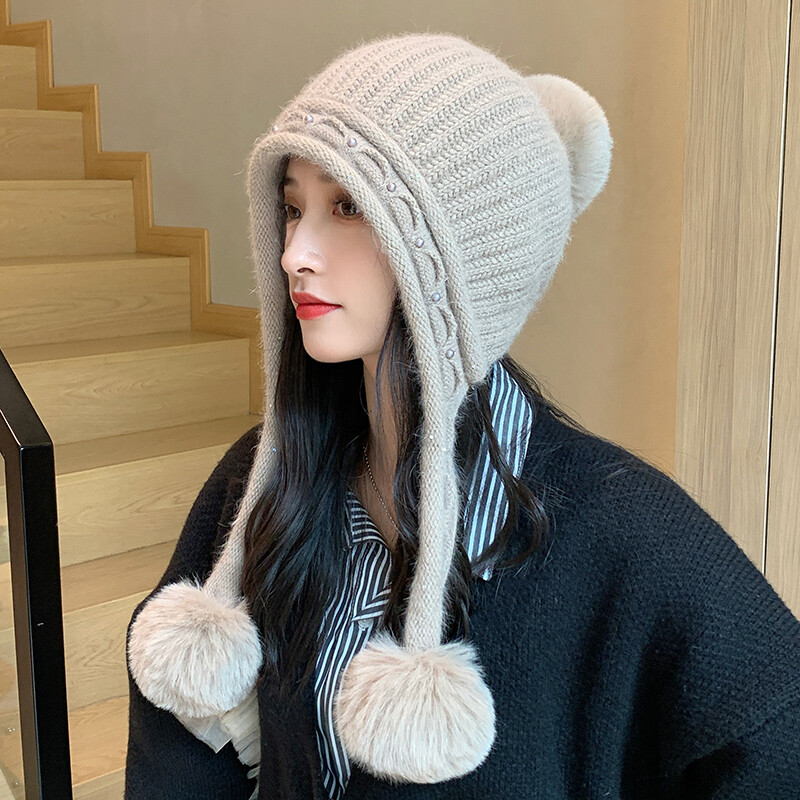 Cappello Da Donna Pelliccia Sintetica Trapper Lavorato A Maglia - Foto 4