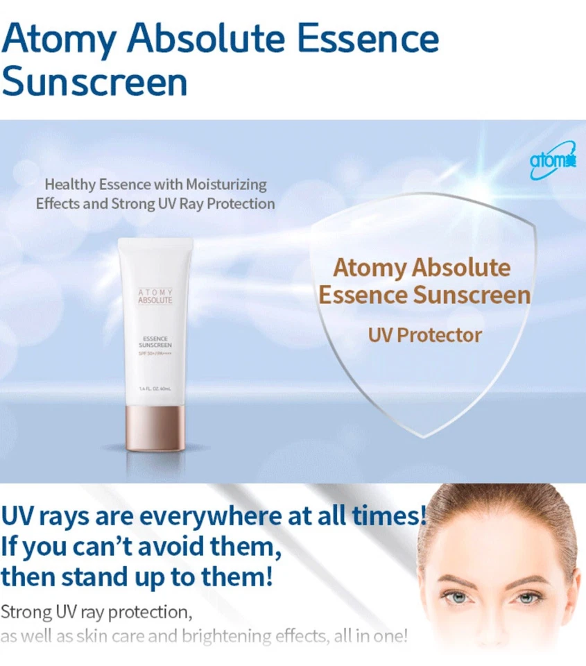 Crema solar ATOMY Absolute Essense Sun SPF50+PA++++ 40 ml K-Beauty Corea Foto 3 de 3
