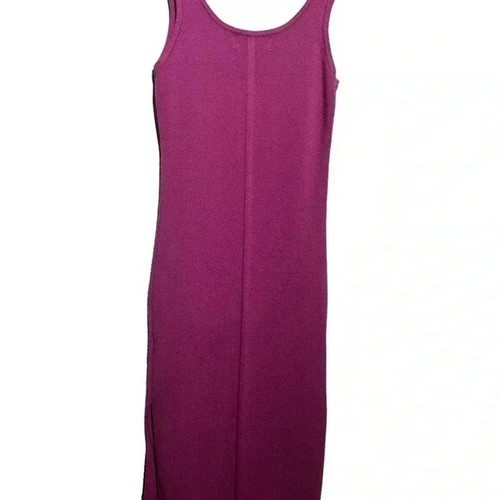 Wind And Willow Knit Midi Dark Pink Bodycon Tank Dress Size Medium - Picture 3 of 6