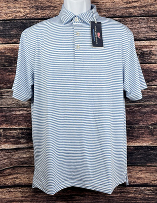 Vineyard Vines Men's Performance Polo White/Ocean Breeze Size Large (L) - NEW