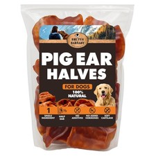 GigaBite Roasted Pig Ears for Dogs - Natural Dog Chews, Roasted Pigs Ears, Safe