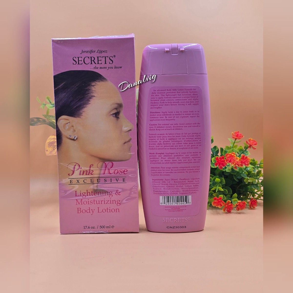 Jennifer Lopez Secrets Pink Rose Beautifying Whitening Body Milk 500ml