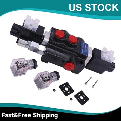 12V DC Solenoid Hydraulic Control Valve Double Acting 1 Spool 13 GPM 3600 PSI