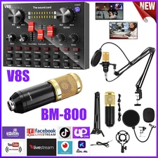 Complete Home Studio Recording Kit Music Podcast Mixer Condenser Microphone Set