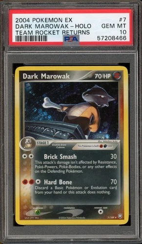 Pokemon Dark Marowak EX Team Rocket Returns Holo Rare #7 PSA 10 Gem Mint