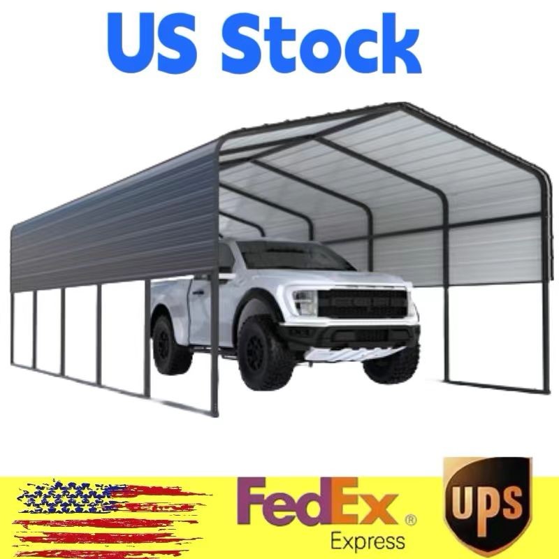 13"x 26"x 10" Heavy Duty Carport Oversized Metal Carport Galvanized Steel Frame