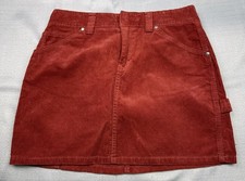 VTG Y2K J.Crew Women's Rust Orange Corduroy Mini Carpenter Skirt Sz 8 NWT