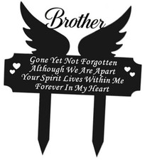 Metal Grave Marker Stake - Cemetery Garden Decor for Rust-Proof All Brother