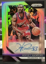 2018-19 Panini Prizm Signatures Hersey Hawkins #S-HHK Silver Prizm (AU) 76ers