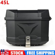 45l Black Motorcycle Top Case Scooter Luggage Storage Trunk Rear Tour Tail Box 45l Black Motorcycle Top Case Scooter Luggage Storage Trunk Rear Tour Tail Box
