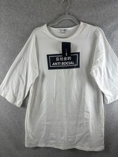 Anti Social Graphic Tunic Dress 3/4 Length Women's Size L - White Fashion Nova