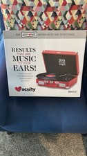 New Retro Suitcase Turntable Bluetooth 3-Speed Red