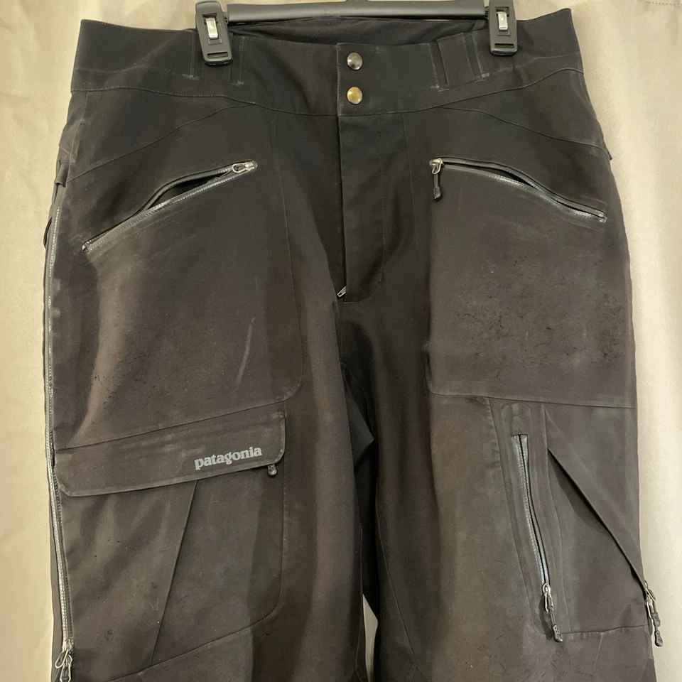 Patagonia Powder Bowl Pantalones Nieve Esquí Snowboard Hombres L Negro Impermeable Cremallera Bolsillo Foto 2 de 4