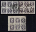 ÖSTERREICH 1867 3x Sechserblock der Zeitungsmarke Nr. 42 (Merkurkopf) gest.