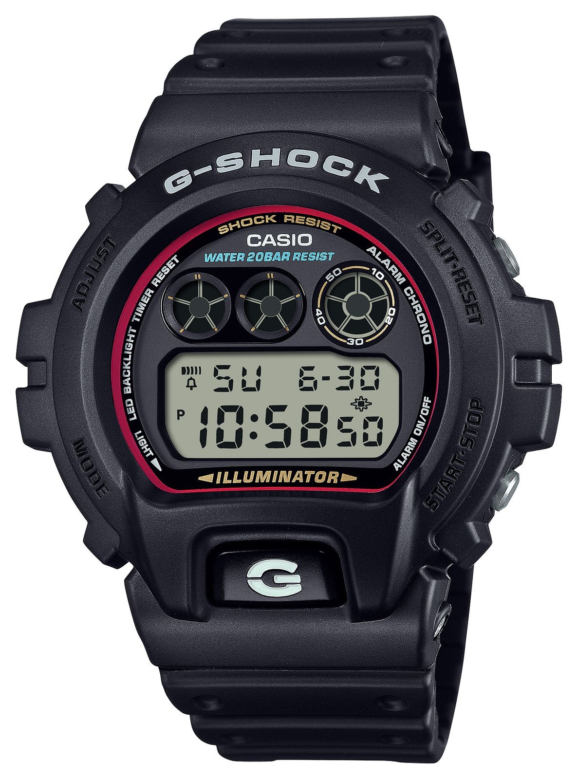 Casio G-Shock 6900 Series Illuminator (50mm) Black Dial / Black DW-6900RL-1ER