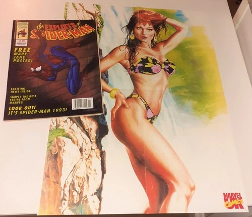 SPIDER-MAN no.5 Marvel UK 1993 CHARLIE ADLARD + rare FREE GIFT MARY JANE POSTER