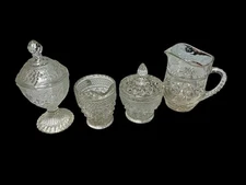 Sugar and Creamer bowl, Candy Dish & Pitcher.  4 pieces.  (S1-426)