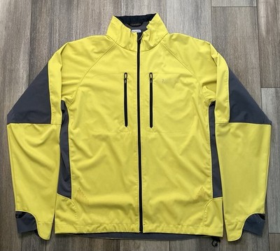 Columbia Titanium Jacket Mens XL Yellow Gray Softshell Full Zip Outdoor Hiking