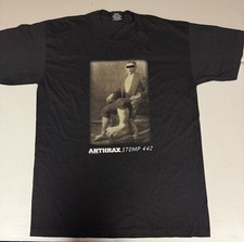 Vintage 1995 Anthrax Stomp 442 Sony Signatures Large Band Shirt Thrash Metal