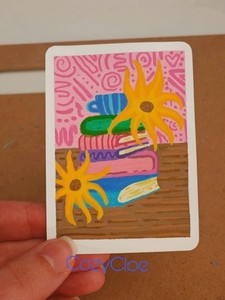 The Last Chapter | BookTok Series | Original Book Stack ACEO by CozyCloe