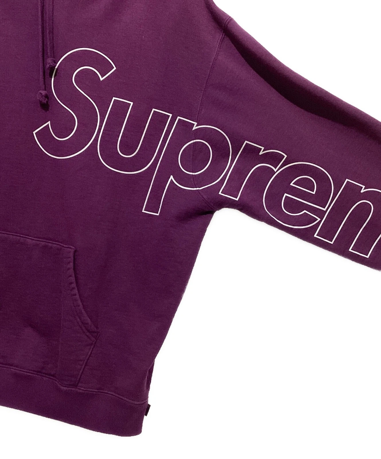 Felpa con cappuccio SUPREME Riflettente Taglia:L Viola x Bianco Uomo