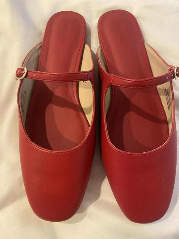 Banana Republic 10m  Women's Red Slip On Mary Jane Mule Nwt $90