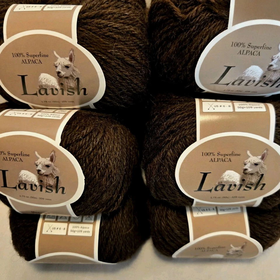 Lavish 10 Skein Lot 100% Superfine Alpaca LUXURY Yarn Brown DK 50g 109yd RARE - Image 2 of 4