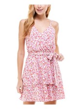 CRYSTAL DOLLS Womens Dress Ivory Belted Elasticized Waist Hem Juniors XXS