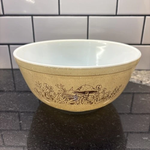 Vtg Pyrex 403 Forest Fancies Mushroom Nesting Mixing Bowl Corning USA