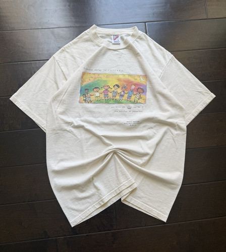 90s Jerzees “Everyone Admires The Rainbow” Grail Shoebox Greeting Children's Tee