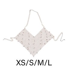 Alluring See Through Body Chain Adornment with Pearls Hangings for Date Nights