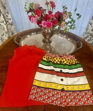Vintage Girl s 1970s Mod Skirt Top Set