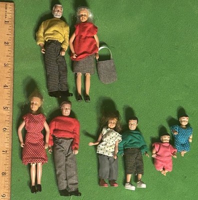 RARE Vtg LUNDBY Dollhouse DOLLS Smaland EXTENDED FAMILY 8 GRANDPARENTS, TWINS