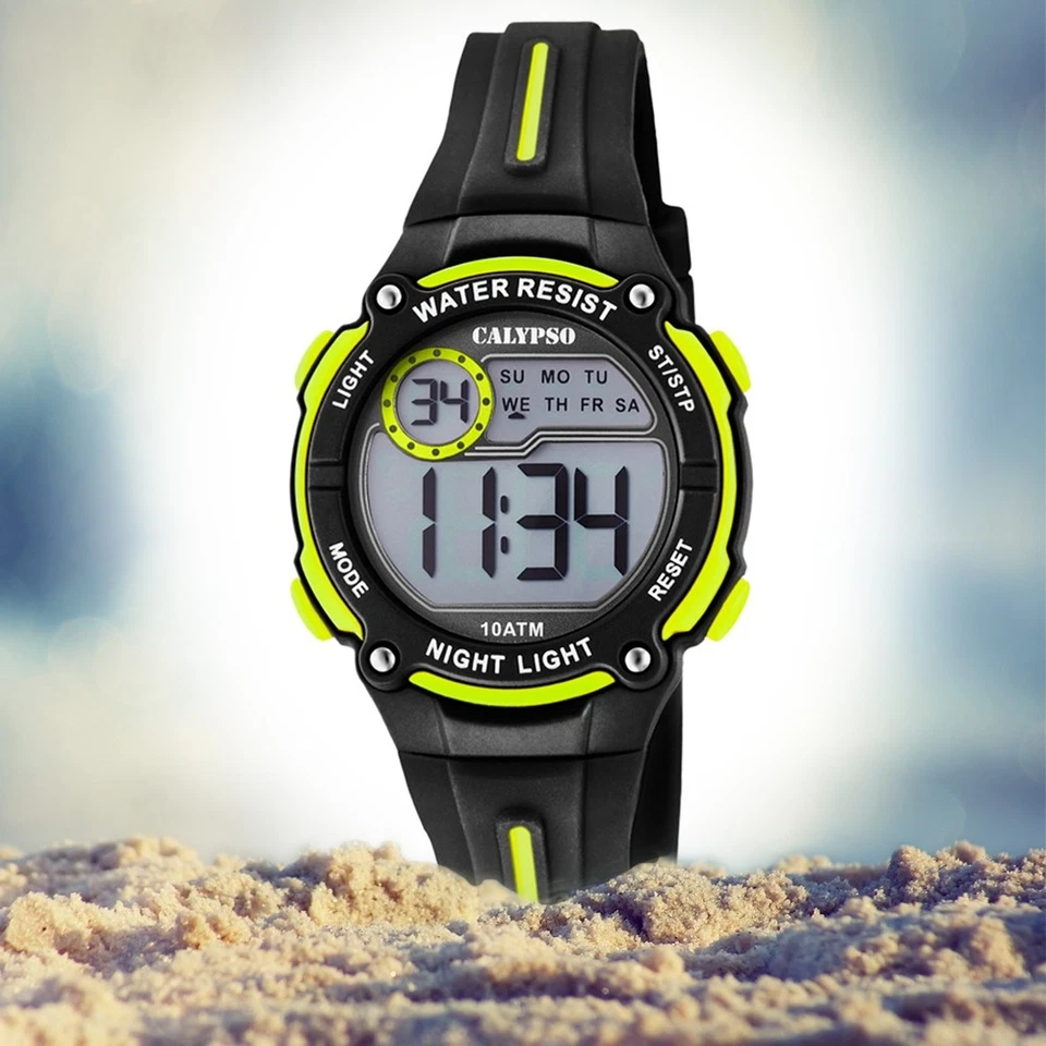 Calypso Kunststoff PUR Kinder Uhr K6068/5 Armbanduhr schwarz Digital UK6068/5 - Bild 2 von 4