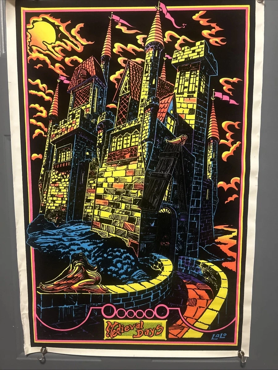 Sorcerer With Help From His Friends Vintage Poster Blacklight 1970s Petagno Smoking - Sweden