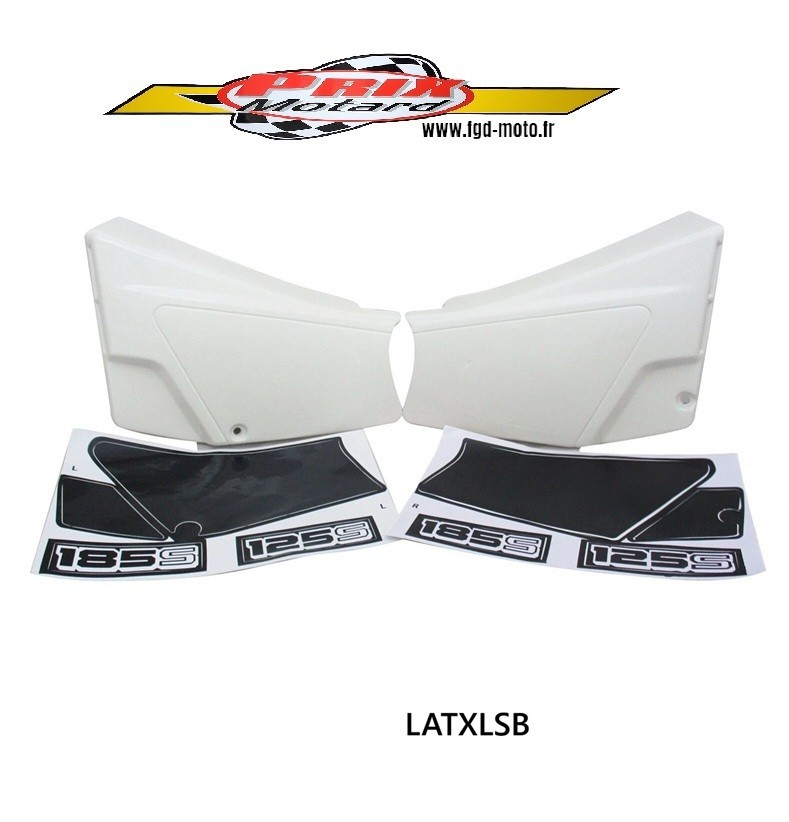 Cache latéraux blancs avec autocollants pour moto Honda XL 185 S de 1983 à 1984