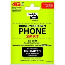 Sim Card Kit 3-in-1 4G LTE CDMA Verizon Compatible Bring Your Own Phone