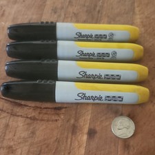 Sharpie Permanent Markers Chisel Tip Black 4 Count