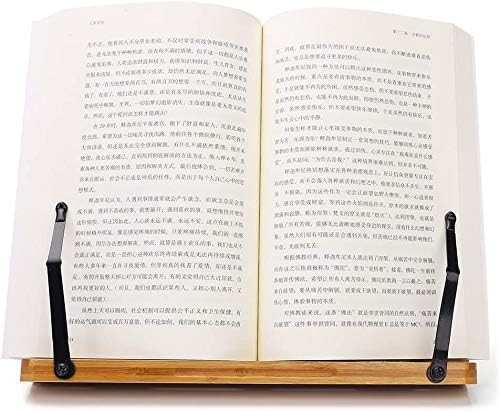 Bamboo Book Stand Reading Rest Holder Cookbook Cook Stand/Foldable Tablet PC Tex - Picture 9 of 11