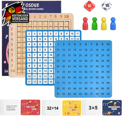 Hölzernes Lernspiel Multiplikationstafel für Kinder mit 5 Modi und Zubehör