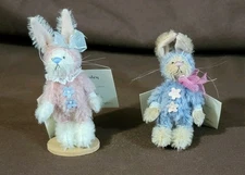 Deb Canham Bunnies Collection Sage, Parsley Limited Edition Matching #s 906/1500