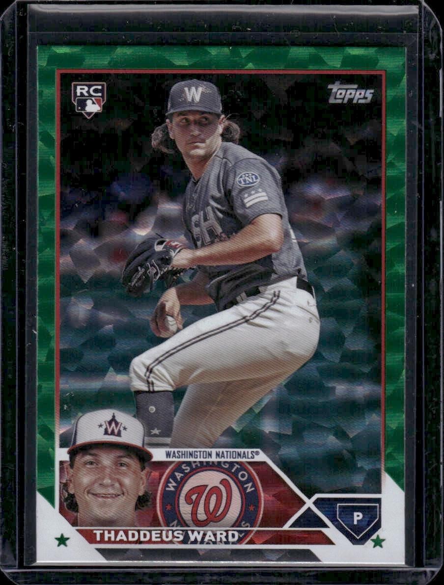 2023 Topps Update #US111 Thaddeus Ward Rookie Green Foil /499 Nationals