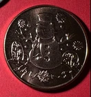 Vintage GEM Uncirculated .999 FINE Copper Merry Christmas / "SNOWMAN" Round!