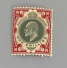 1902 KE VII one Shilling Carmine And Green SG257 — photo 1