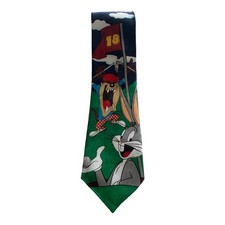 Vintage 90s looney tunes golf taz bugs bunny tie 1997