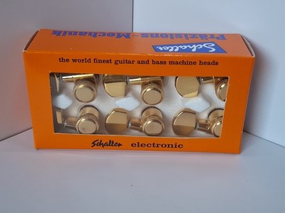 Vintage Schaller M6GO P I Locking Tuners 3x3 Gold Pin Mount 2910P NOS Germany