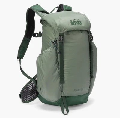 New REI Co-op Flash 22L Ultralight Hiking Daypack Backpack Stone Green