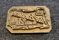 Timbro HILL BROTHERS DELUXE ottone pelle goffratura TJ Edwards Millers Falls 1112